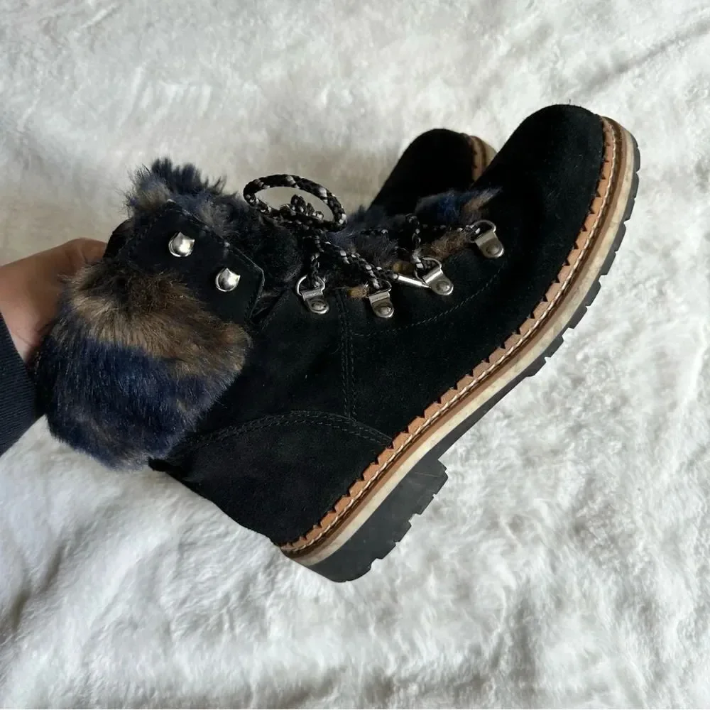 Sam Edelman Women’s Bronte Suede & Faux Fur Booties Size 7.5